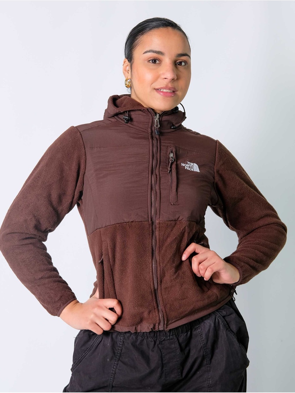 North Face Denali Brown Fleece Zip Hooded  Jacket- Women’s Medium